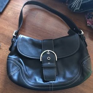 Authentic Coach Black Hobo Buckle Shoulder Bag